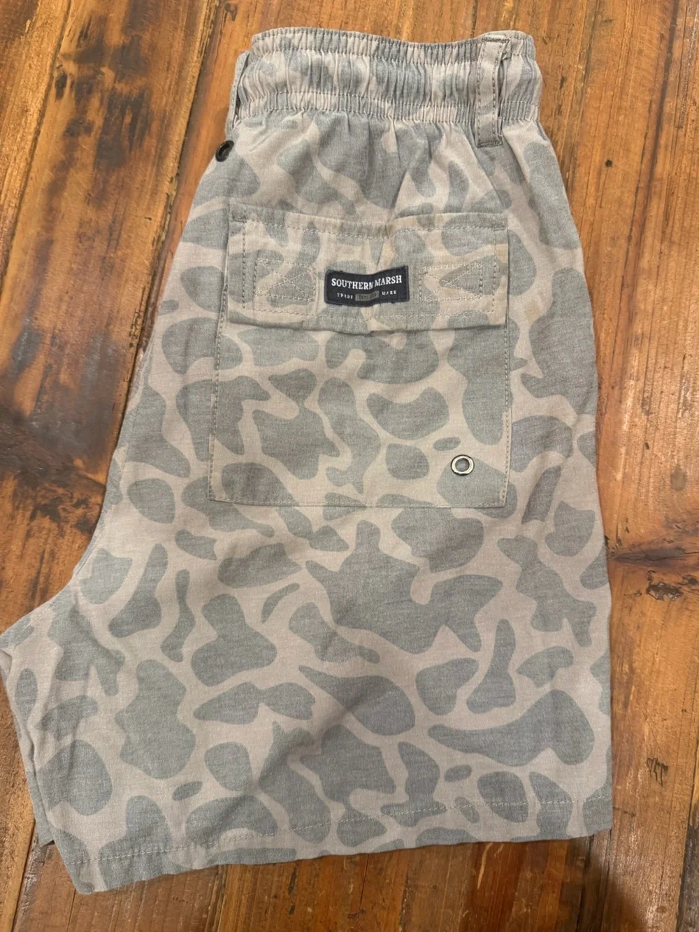 Southern Marsh Gray Camo Kids Drawstring Shorts